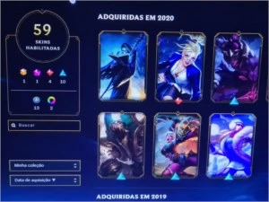 CONTA DO LOL LVL 73 COM 59 SKINS E 121 CHAMPS - League of Legends