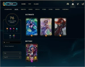 CONTA LOL 3 SKINS ULTIMATES - League of Legends