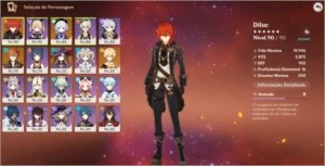 AR 45 Completa. Diluc, Childe, Qiqi, Mona e (Fischl Full) - Genshin Impact