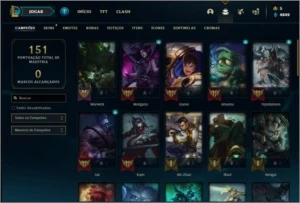 Conta Unranked com 26 Skins e 46 Champs - League of Legends LOL