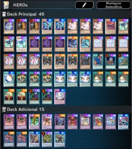 Conta Master Duel Deck Focado em Heróis + 245 URs +70 URs Ds - Yu-Gi-Oh Duel Links