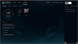 Conta no League of Legends com 200 skins e todos campeões. LOL