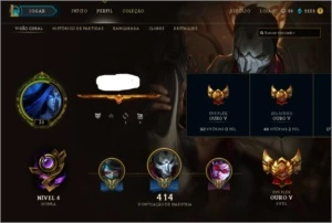 Gold 5 + 56 Skins e 100 Champs - League of Legends LOL
