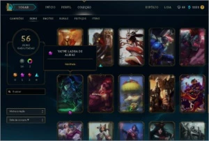 Gold 5 + 56 Skins e 100 Champs - League of Legends LOL