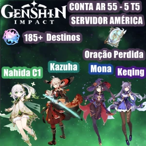 Conta AR 55 com 5 T5 + 185 Destinos Entrelaçados - Genshin Impact
