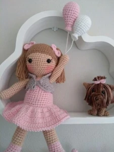 Porta Maternidade Boneca e Cachorrinho - Artesanato e Personalizados
