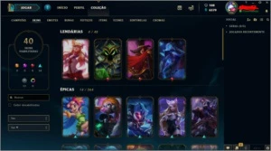 CONTA LOL - P1 /40 SKINS/ 101 CHAMPS - League of Legends