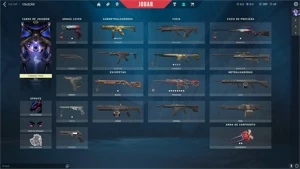 CONTA VALORANT COM FACA E VARIAS SKINS RARAS!!!