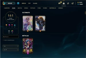 Conta ouro 1 com 142 Champs e 161 Skins + 7 Vitoriosas - League of Legends LOL