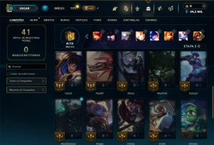 Mestre com 26 Champs e 3 Skins + 12 Fragmentos - League of Legends LOL