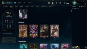 CONTA S3 - MMR ALTO - 265 SKINS, 318K EA E LEVA SMURF BRINDE - League of Legends LOL