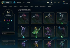 CONTA S3 - MMR ALTO - 265 SKINS, 318K EA E LEVA SMURF BRINDE - League of Legends LOL