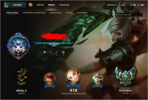 Conta platina 1, 150 skins, todos os campeões, barato! - League of Legends LOL