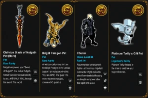 Conta End-Game Hard Farms/15 Anos/Rares - Adventure Quest World AQW