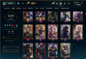 Unranked com TODOS os champs e 608 Skins + 8 Prestigios - League of Legends LOL