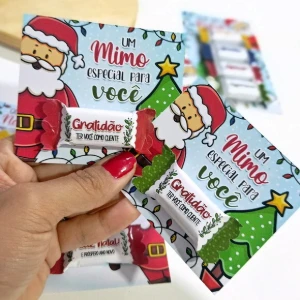 Card de Natal com Balinha - Frases Sortidas - Artesanato e Personalizados