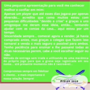 PROMOÇÃO Prata Albion Online 1m é só R$4,15