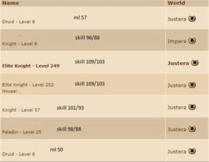 Ek 252+Ek 249 sem quests feitas com itens - Tibia