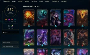 Vendo conta lol 572 skins plat 4, conta desde 2012 - League of Legends