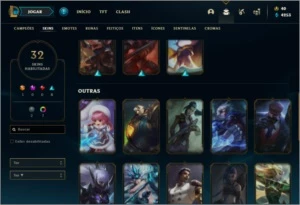 Conta platina 2 com 32 Skins e 53 Champs - League of Legends LOL