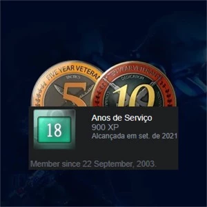 CSGO PRIME 18 ANOS MEDALHAS 5 E 10 ANOS R$274,93 DE SALDO - Counter Strike