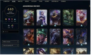 Conta 563 com 442 skins - League of Legends LOL