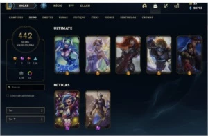 Conta 563 com 442 skins - League of Legends LOL