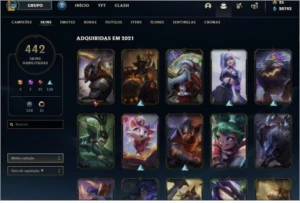 Conta 563 com 442 skins - League of Legends LOL