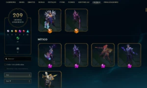 Conta com 478 skins All Champs Diamante/Mestre + Conta Valor