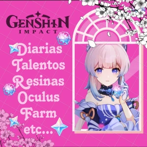 Serviços De Conta ♥ Farm, Talentos, Oculus,-Diárias-Resinas - Genshin Impact
