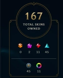 CONTA LEAGUE OF LEGENDS PLATINA III 167 SKINS LOL
