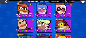 104/104 Brawlers | 70K | 290 Skins | 70 BRAWLERS PODER 11 | - Brawl Stars