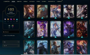 Conta League of legends, 103 skins Com prestigio , Ouro 1  LOL