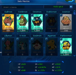 LA Omega - Conta 160 acessórios endgame para recomeçar! - Digimon Masters Online DMO
