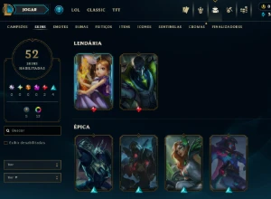 Conta Lol Ouro, 52 Skins, 2 Lendárias, 36K Ea, Honra 5 - League of Legends