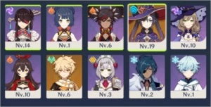Mona, Chongyun, Beidou, Xinyan, Xiangling, Noelle, etc.. - Genshin Impact