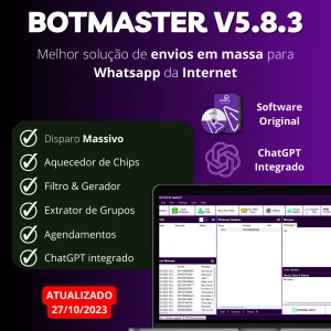 BotMasterID ChatBot + Disparador em Massa Original - Social Media