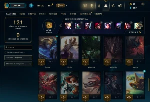 Unranked com 50 Champs e 21 Skins ( MID / JG / TOP ) - League of Legends LOL