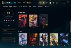 Unranked com 50 Champs e 21 Skins ( MID / JG / TOP ) - League of Legends LOL