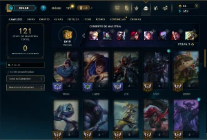 Unranked com 50 Champs e 21 Skins ( MID / JG / TOP ) - League of Legends LOL