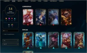Conta Diamante 4, 70 champs, 33 skins. - League of Legends LOL