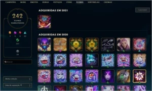 Conta lvl 315, 152 campeões, 139 skins(3 vitoriosas) - League of Legends LOL