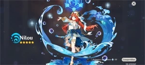 Conta genshin impact ar 5 com personagem 5 estresse nilou
