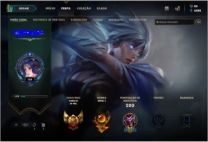 Conta League of Legends Ouro 3,  42 skins 320 reais LOL
