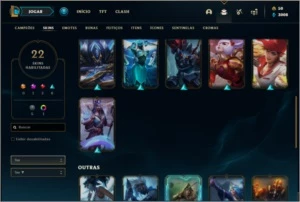 Conta platina 4 barata com 22 skins e 56 champs - League of Legends LOL