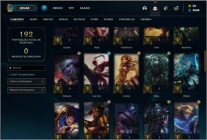 Conta platina 4 barata com 22 skins e 56 champs - League of Legends LOL
