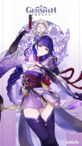 conta genshin impact, AR 12: Shogun Raiden + personagens 4*