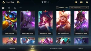 Conta Wild Rift Platina 1 com skins star guardian - League of Legends: Wild Rift LOL WR