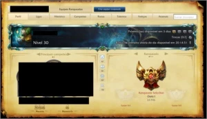 Conta League of Legends Ouro I 63 skins LOL