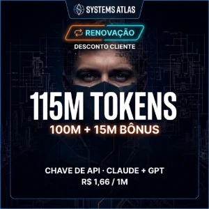 ⚡️ Chave Api Claude + Gpt — 100M Tokens + 15M Bônus - Inteligência Artificial